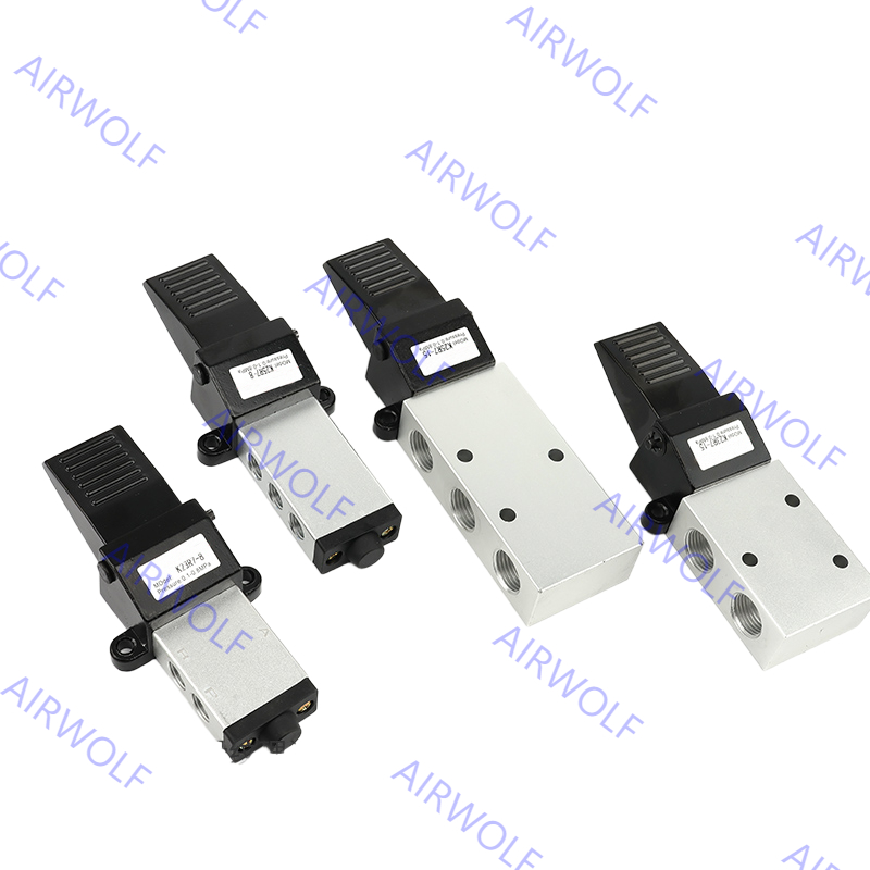 K23R7-8, K25R7-8, K25R7-15 3/2 way, 5/2 way Aluminum Alloy Foot Valve 1/4", 1/2"